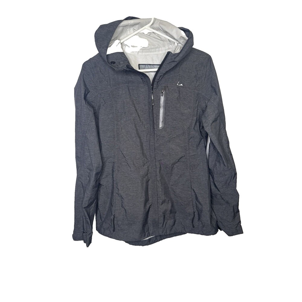 Paradox Womens Size S Gray Waterproof Hooded Rain Jacket Full Zip Hiking Outdoor